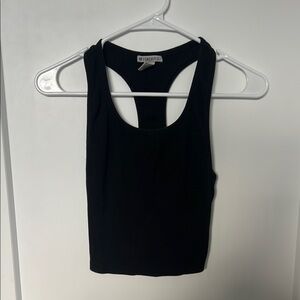 Forever 21 Black Fitted Crop Tank Top